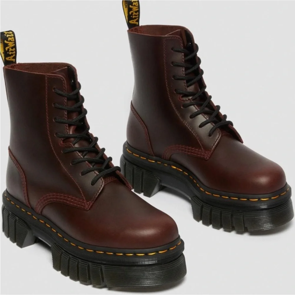 NWT Dr. Martens Audrick Brando Platform Leather Boots UK 4/US 6 - Picture 3 of 17
